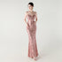 Graceful Sequin Embellished Mesh Mermaid Maxi Dress